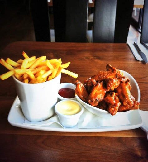 Award Winning Spicy Chicken Wings with Fries Special