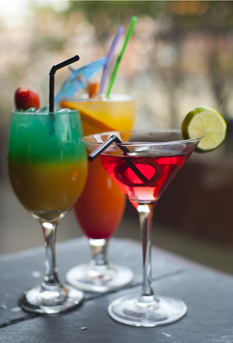 Fancy and colourful cocktails
