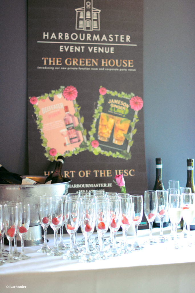Prosecco table and Greenhouse sign
