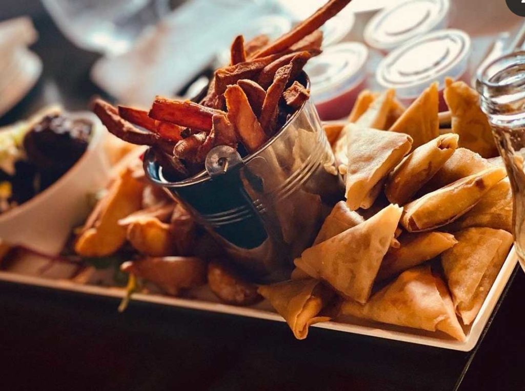 Spring rolls and fries from our finger food menu