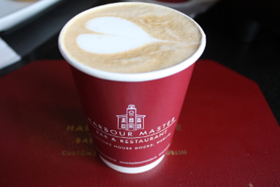 A lovely cappuccino from the Harbourmaster Coffee Shop