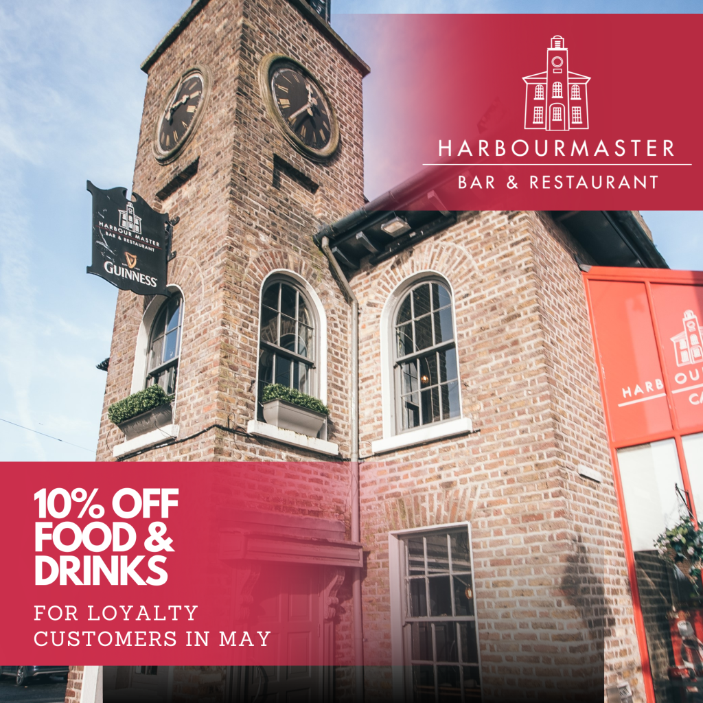 harbourmaster bar and restaurant image with promo for 10% discount
